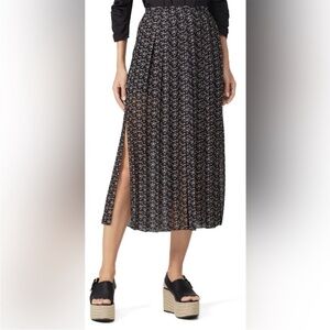 See By Chloe Black Floral Midi Skirt